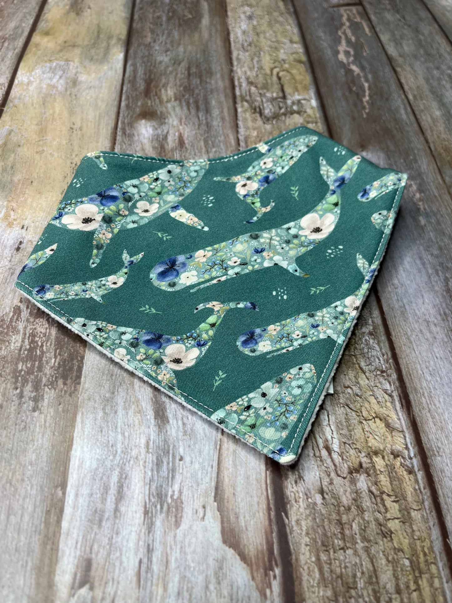 Baby Dribble Bandana Bib 0-12 months Green Whale - Uphouse Crafts