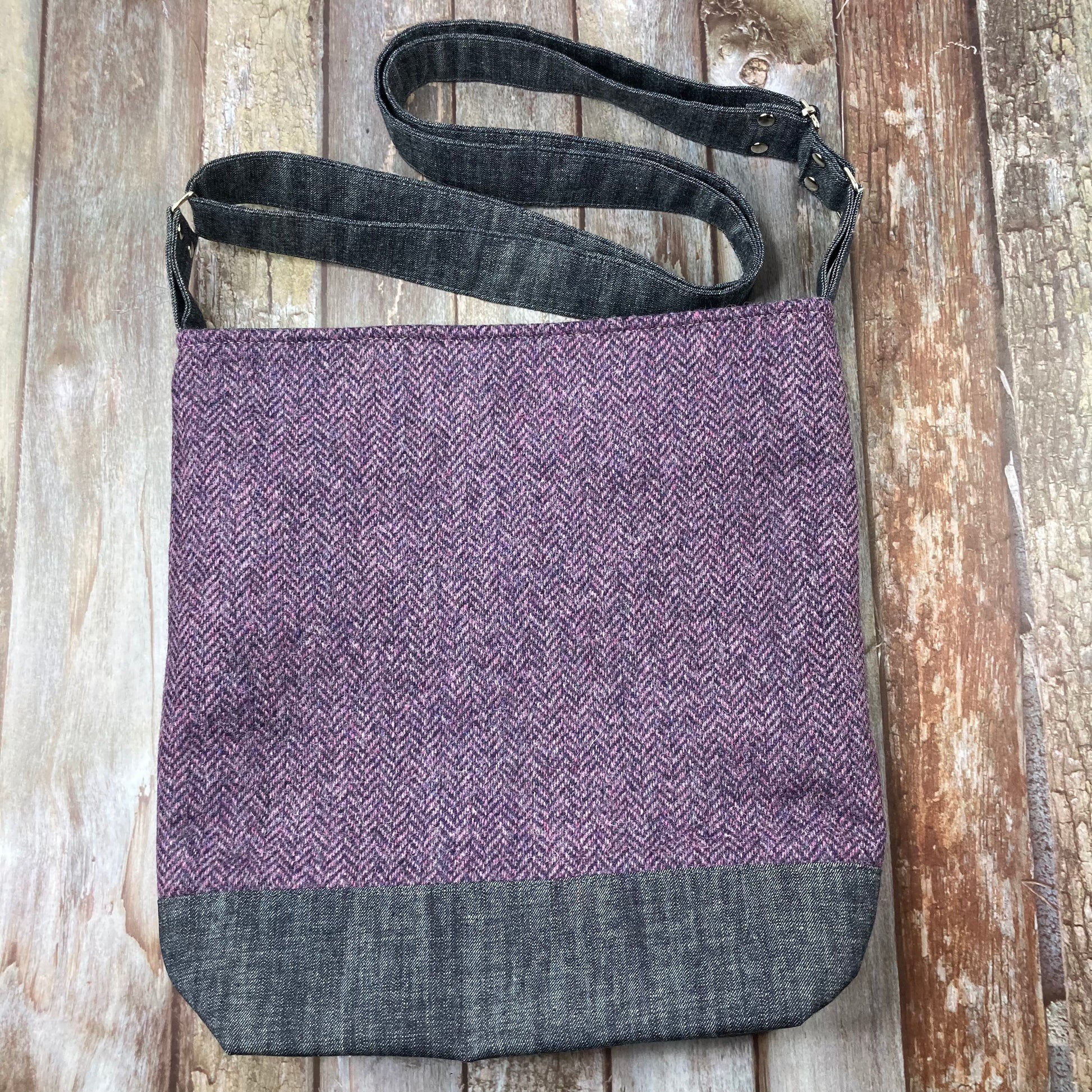 Shetland Tweed Crossbody Bag, Large Tote Shopping Bag - Uphouse Crafts